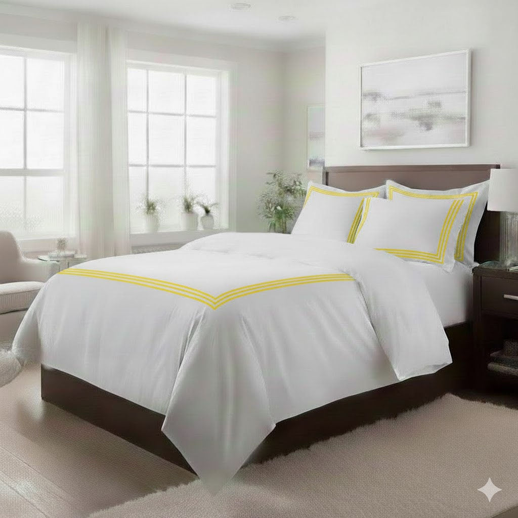 500TC Cotton Sateen Triple-Embroidery Duvet Cover Set