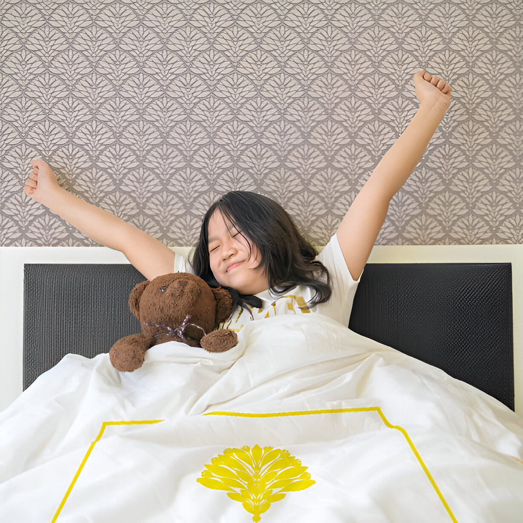Leafy Embroidered Cotton Sateen Duvet Cover Set