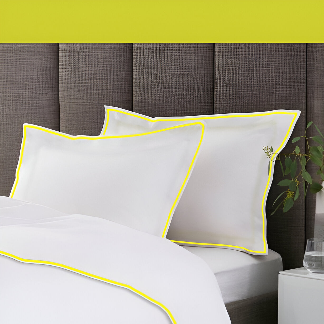 400TC Embroidery Cotton Sateen Solid Duvet Cover Set