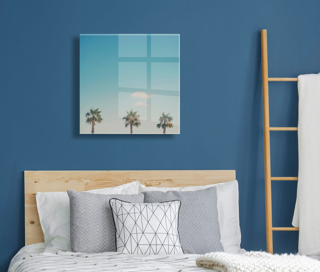 A Trio Of Palm Trees Floating Acrylic Art by Laura Evans
