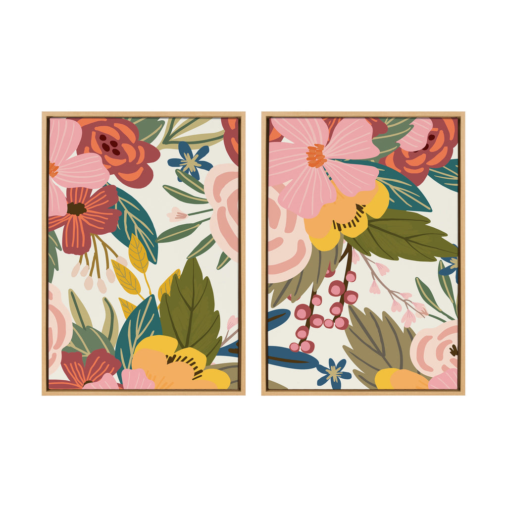 Sylvie Softly 1 and 2 Framed Canvas Art Set by Mia Charro