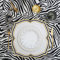ZEAL WHITE BLACK & GOLD FAUX LEATHER PLACEMAT (Set Of 4)
