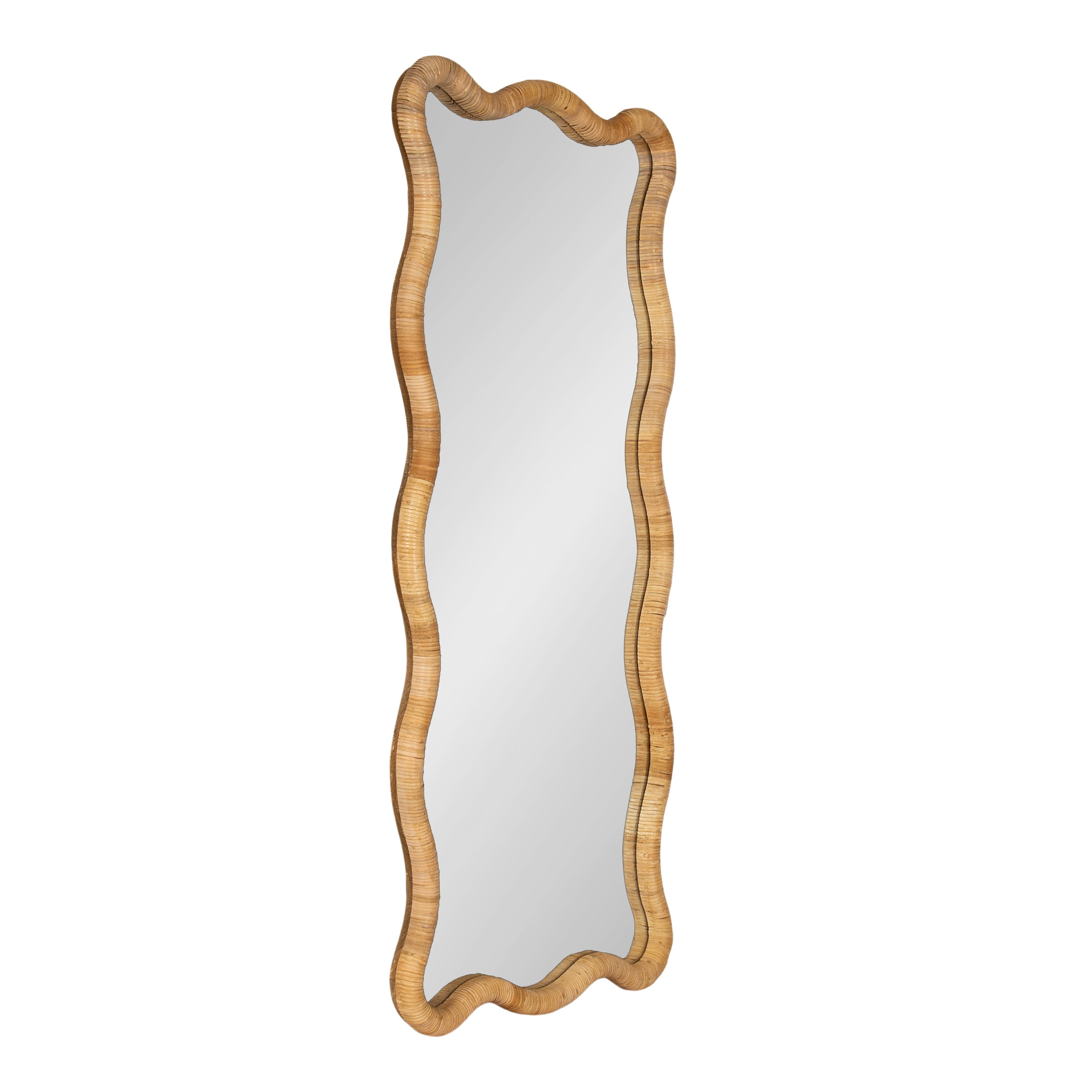 Rahfy Rattan Rectangle Scallop Mirror