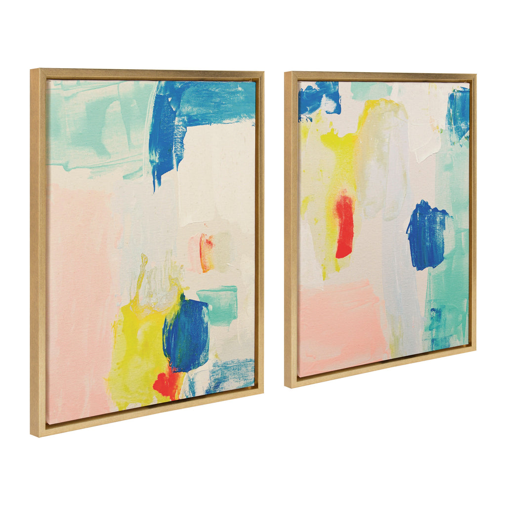 Sylvie Pop of Color I and II Framed Canvas Art Set by Amy Lighthall