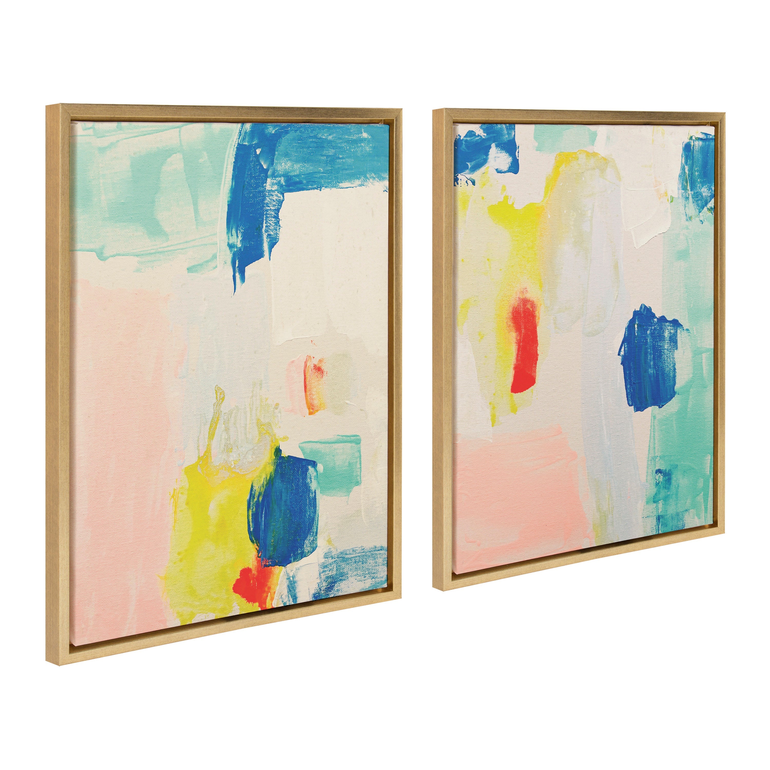 Sylvie Pop of Color I and II Framed Canvas Art Set by Amy Lighthall